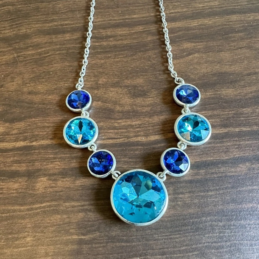 Blue and Silver Statement Necklace